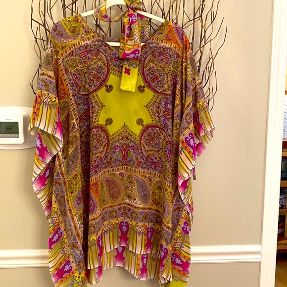 Silk multi colored cover up - Picture 1 of 1